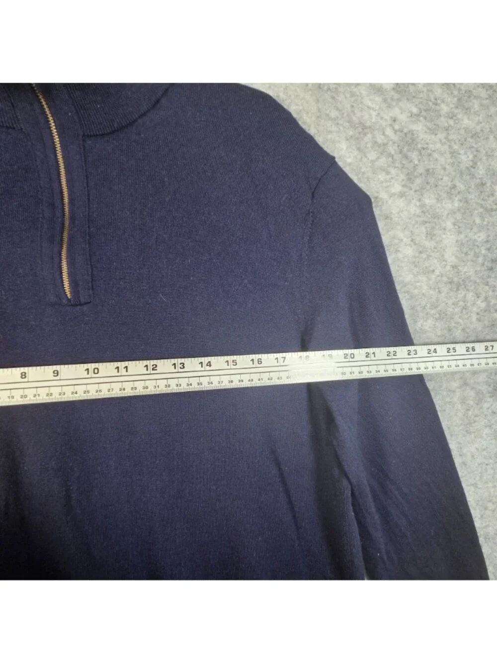 Quarter Zip Sweater Banana Republic Navy Minimalist Quiet Luxury Pullover XL